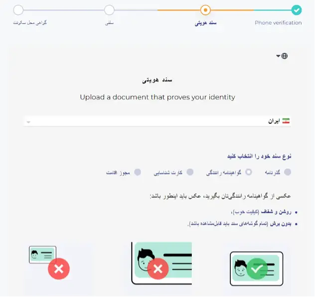 تایید مدارک در اوپوفایننس