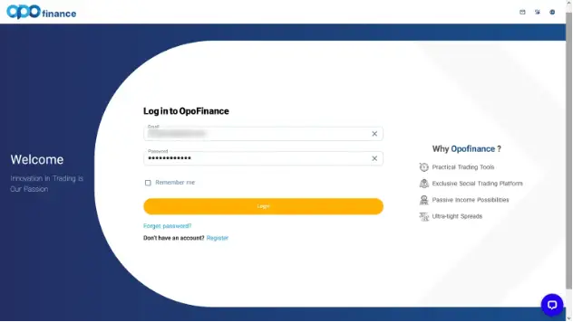ورود به کابین شخصی اوپو فایننس